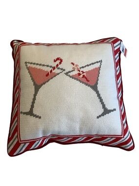 Bouffants & Broken Hearts Jingle & Mingle Martini Pillow New